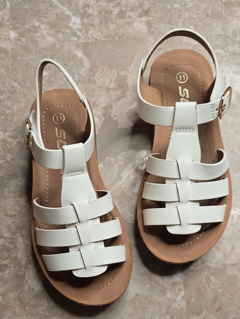 Soda White Girls' Strappy Gladiator Sandals